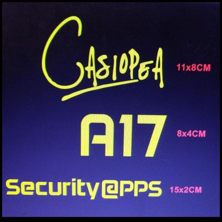 

TERBARU CUSTOM CUTTING STICKER CASIOPEA A17 SECURITYPPS MASING2 30PCS