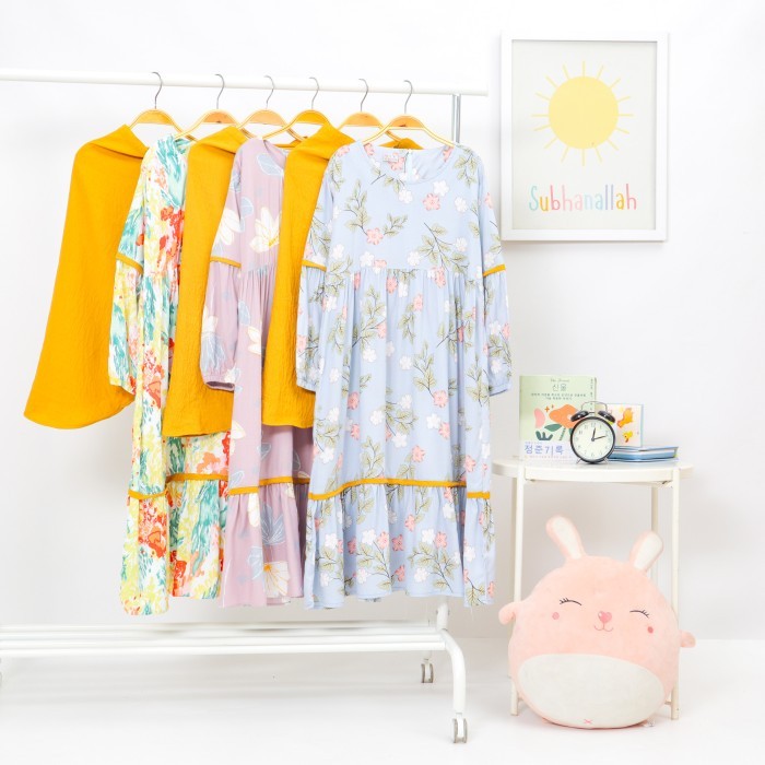 SALE Peachbello Gamis Anak Set JIlbab Busana muslim Rayon Usia 4-8th