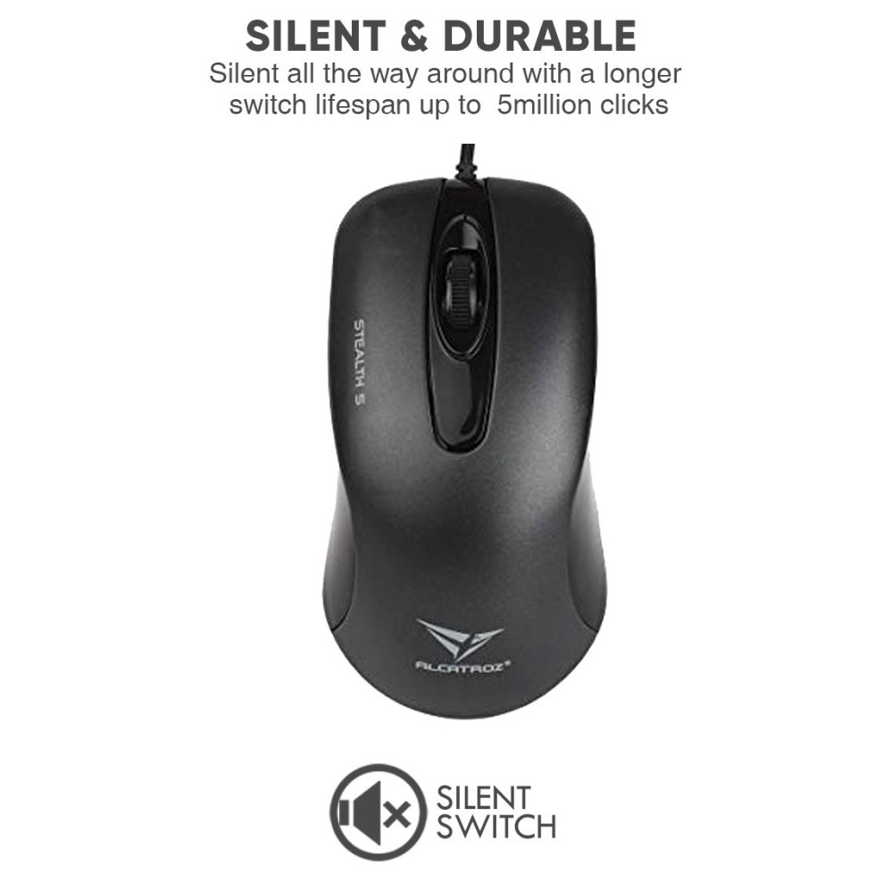Onlyone Alcatroz Silent Mouse Wired Stealth 5 (1200cpi) 2 Tahun Garansi Resmi