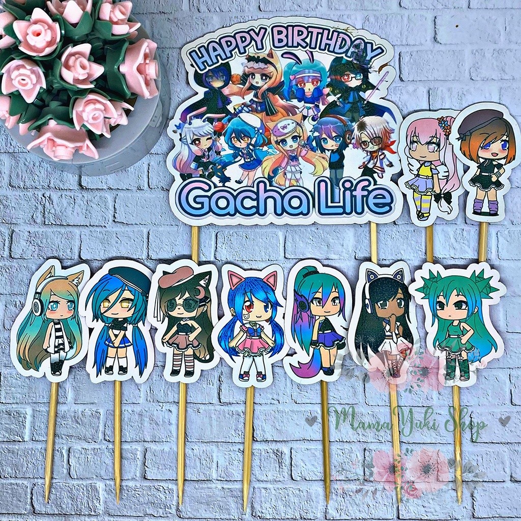 Topper Cake Hiasan Kue Ulang Tahun Anak Karakter GACHA LIFE