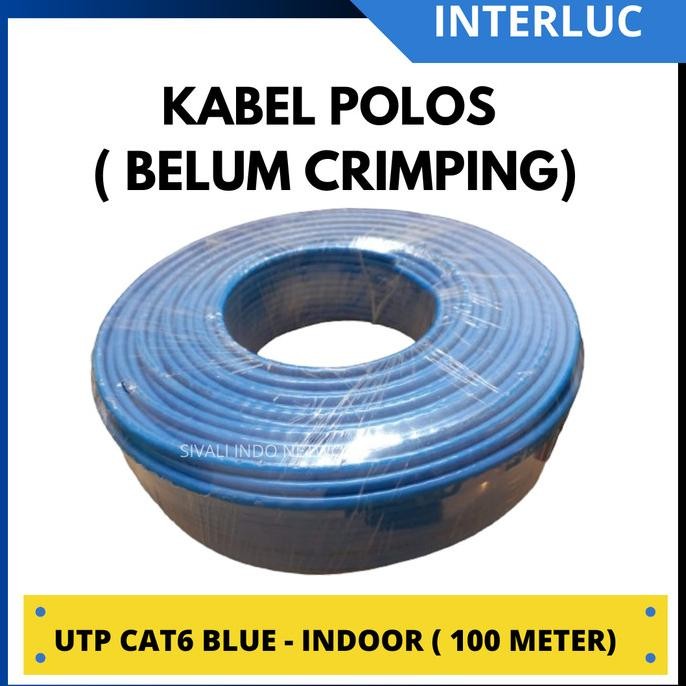 

KABEL LAN INDOOR UTP CAT6 CAT 6 INTERLUC 100 METER WARNA BIRU ORIGINAL