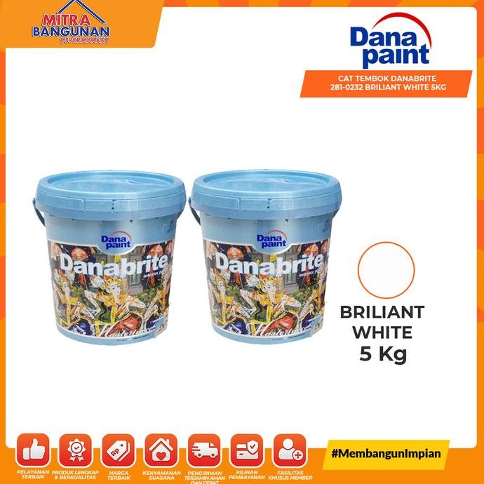 

CAT TEMBOK ACRYLIC COPOLYMER DANABRITE 281-2290 BRILLIANT WHITE 5KG ORIGINAL