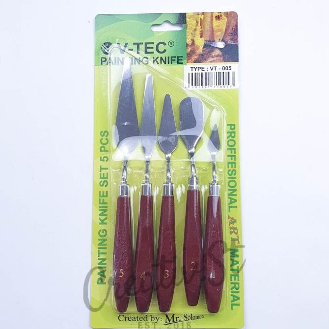 

Berkualitas Painting Knife / Paint Knife / Pisau Palet V-tec SET isi 5 VT-005