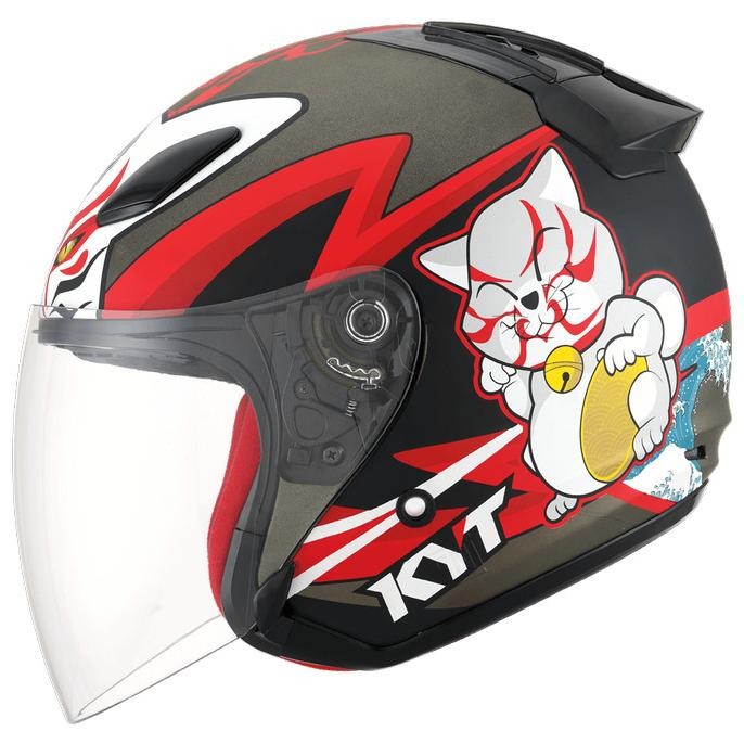 

HELM KYT DJ MARU KABUKI CAT - MATT GUNMETAL ORIGINAL