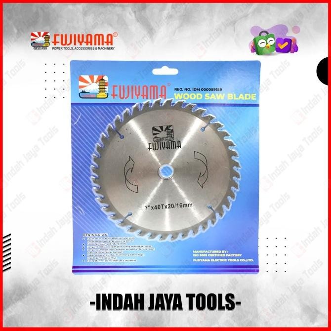 

Berkualitas FUJIYAMA 7 X 40T Circular Saw Blade TCT Mata Pisau Potong Gergaji Kayu
