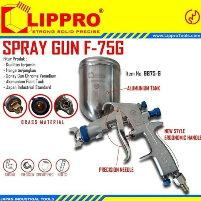 

LIPPRO SPRAY GUN F75G TABUNG ATAS SPRAY CAT LIPRO F 75G F 75 G ORIGINAL