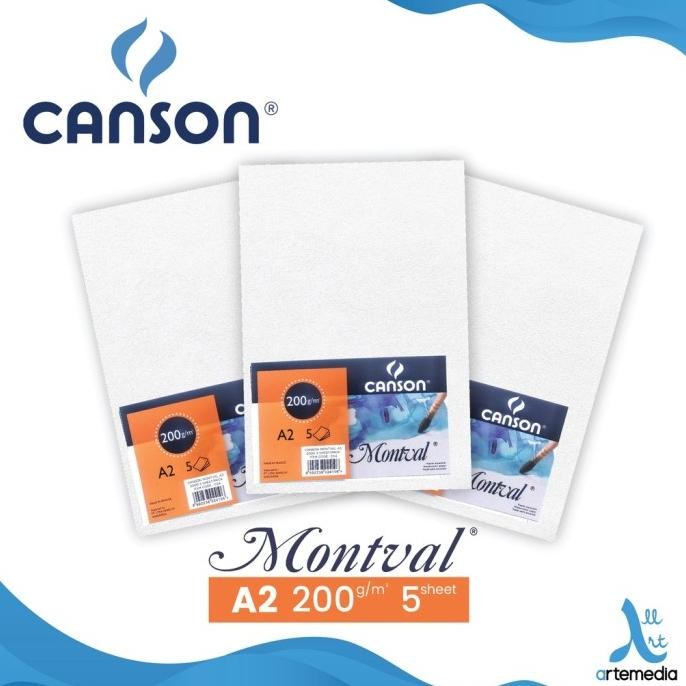 

CANSON MONTVAL A2 WATERCOLOR PAPER SHEET SET KERTAS CAT AIR ORIGINAL