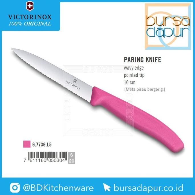 

Berkualitas Pisau Gerigi 6.7736.L5 Victorinox Paring Knife Wavy Edge 10 cm Pink
