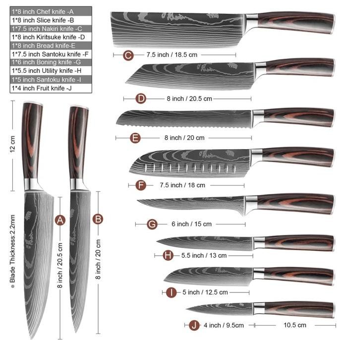 

Berkualitas Pisau Dapur Set Chef Damaskus Chef Damascus Pattern