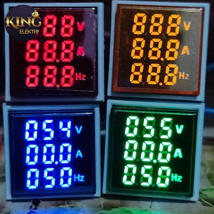 Terlaris Pilot lamp lampu indikator panel voltmeter amperemeter volt ampere hz meter V+A+HZ SALE