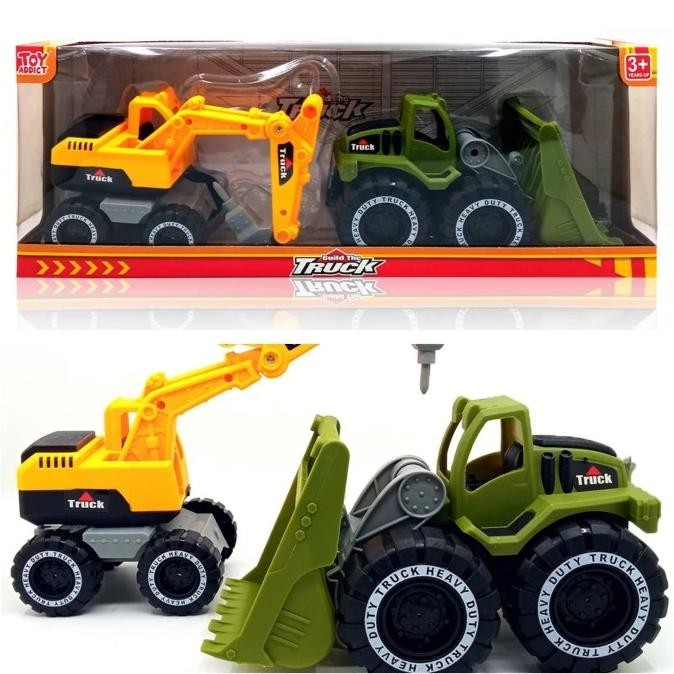 2 In 1 Mainan Mobil Excavator Beko + Dump Truck Non Mesin Remot Original Dan Terpercaya