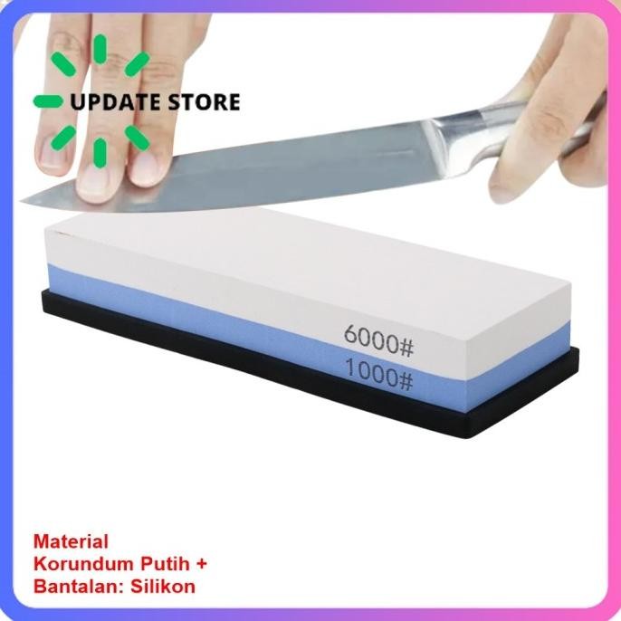 

Berkualitas Whetstone Knife Sharpener 1000/6000 Batu Pengasah Pisau 18 x 6 x 3cm