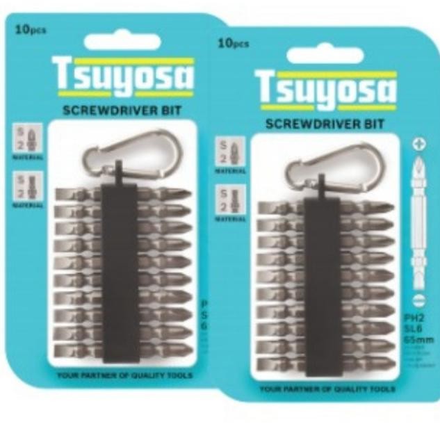 ori - screwdriver bit ph2 (+) (-) 65mm / mata obeng +- magnet berkualitas