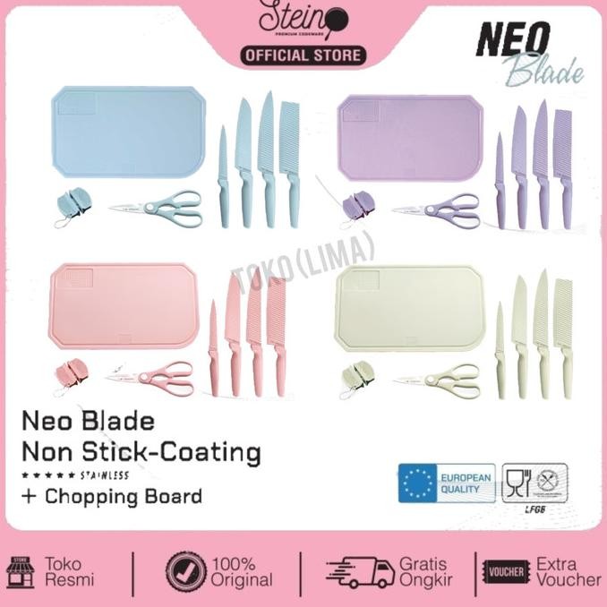 

Berkualitas Pisau Steincookware Neo Blade Pisau Set Stein Blue Knives Set Biru Neo