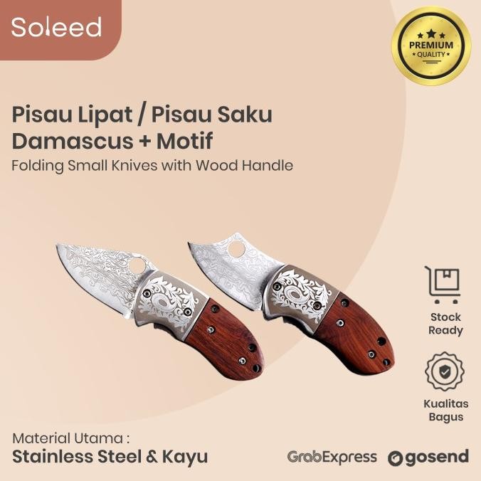 

Berkualitas Pisau Lipat Mini Pocket Knife Damascus Pisau Saku