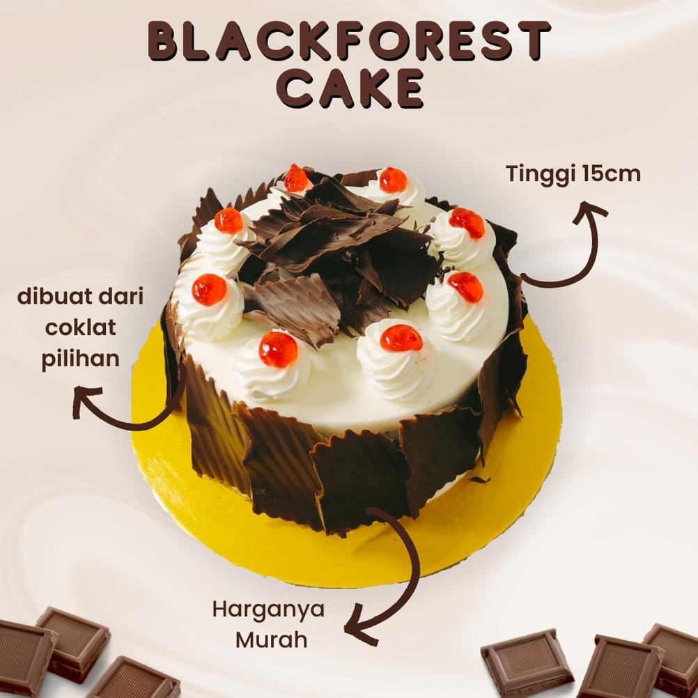 Kue ulang tahun / Kue Enak BLACKFOREST - Birthday Cake / Kue Ulang Tahun Ultah (15 cm)