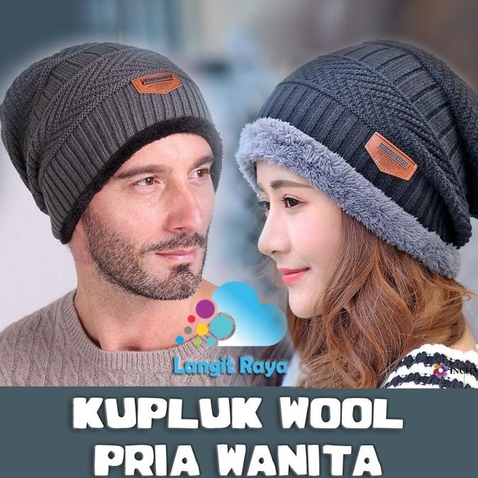 TOPI KUPLUK PRIA WANITA RAJUT BULU WOL HANGAT TEBAL GUNUNG SONG TING