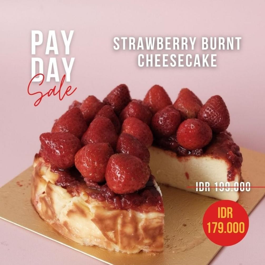 

STRAWBERRY BURNT CHEESECAKE - Birthday Cake / Kue Keju / Hampers