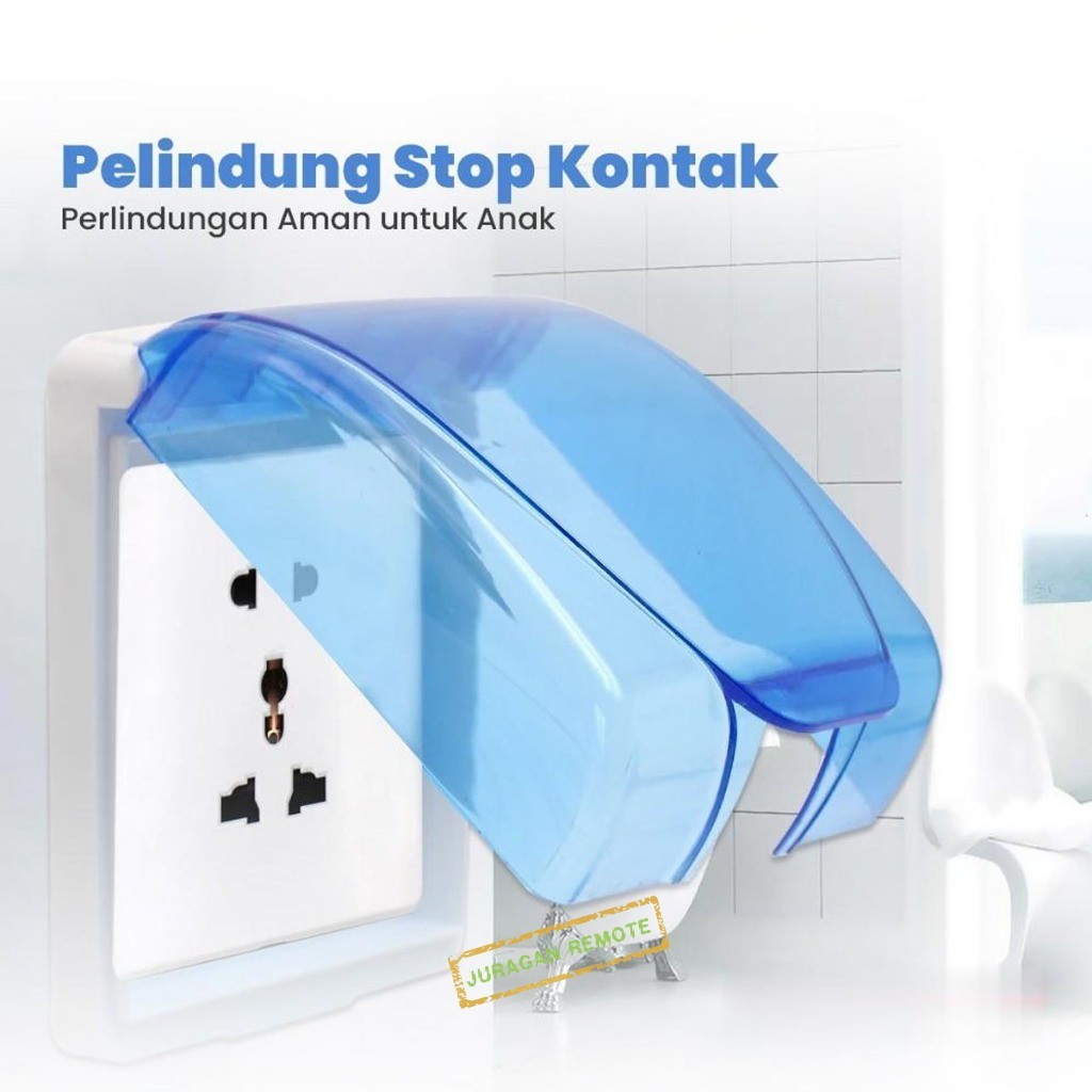 Kotak Cover Tutup Stop Kontak Waterproof Biru Box Tutup Colokan Listrik Anti Air Pengaman StopKontak