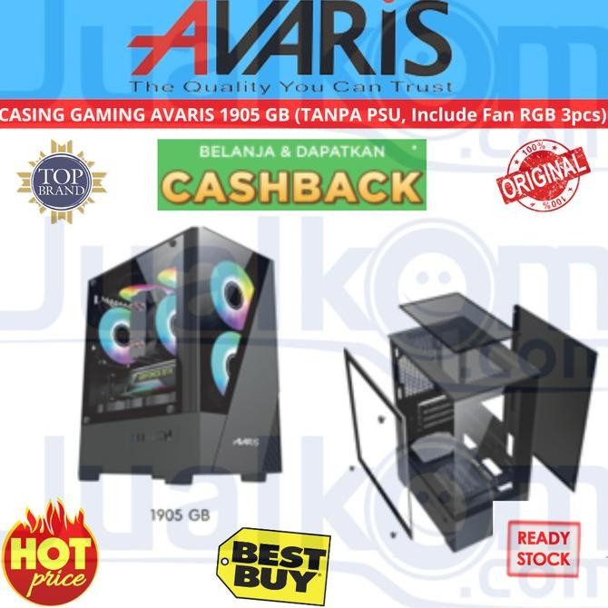TERLARIS - Casing PC Gaming Case AVARIS Free 3 Fan RGB