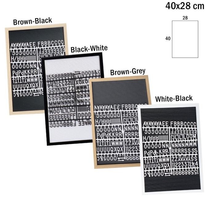 

TERMURAH - FELT LETTER BOARD 40X28 CM (INCLUDE HURUF) PAPAN HURUF ANGKA FRAME