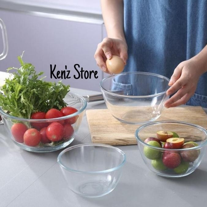 MIXING BOWL/MANGKOK KACA 28 CM/MANGKOK BESAR KEDAUNG BIB 11B