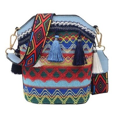 TERLARIS Tas etnik selempang / Tas wanita selempang - Blue