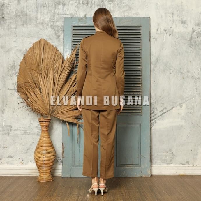Blazer Wanita Baju Kerja Kantor Seragam PDH PNS Pemda Dinas Guru ASN Wanita Setelan Rok Span Celana 