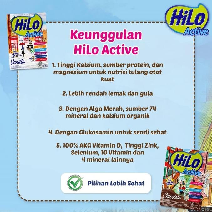 

Hilo Active Chocolate 750Gr - Susu Tinggi Kalsium