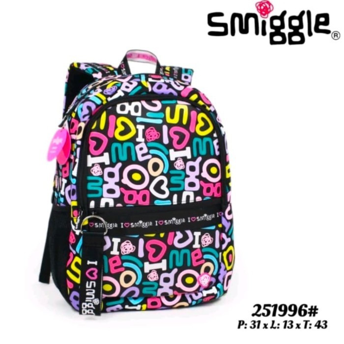 TERBARU Tas Smiggle I Love Smiggle Backpack/Ransel Anak SD /School bag/kado