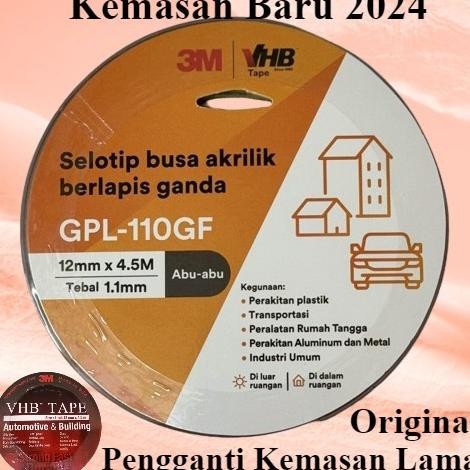 

TERSEDIA 3M VHB DOUBLE TAPE FOAM OTOMOTIF OUTDOOR 24 MM X 4,5 M 1 INCH ORIGINAL