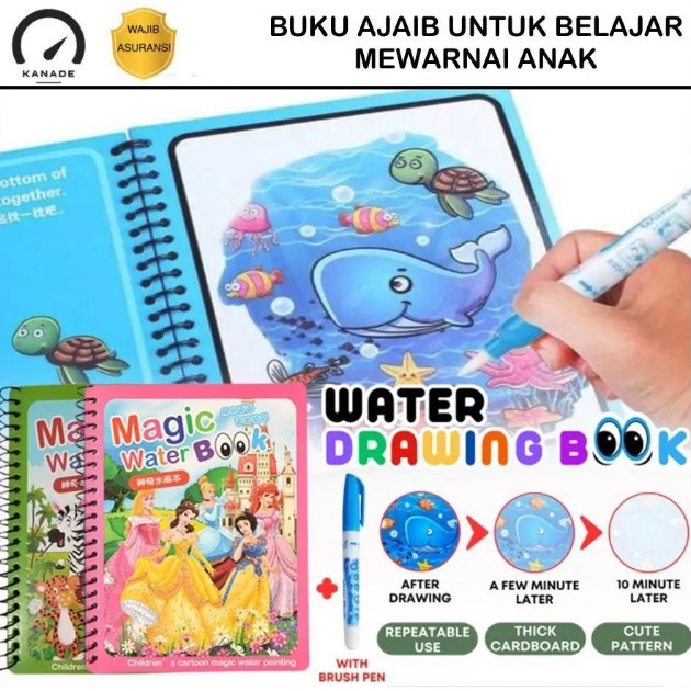 

Buku Mewarnai Ajaib Magic Water Book Dilengkapi Spidol Air