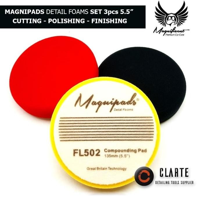

TERSEDIA FOAM PAD MESIN POLES MAGNIPADS SET 5.5INCH (CUTTING,POLISH,FINISHING)