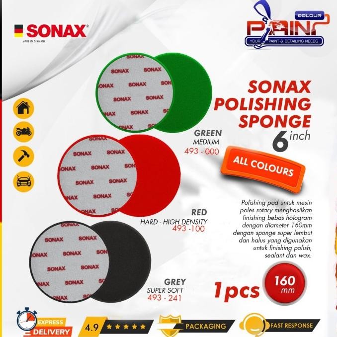 

TERSEDIA SONAX POLISHING SPONGE 6 INCH BUSA POLES FOAM PAD