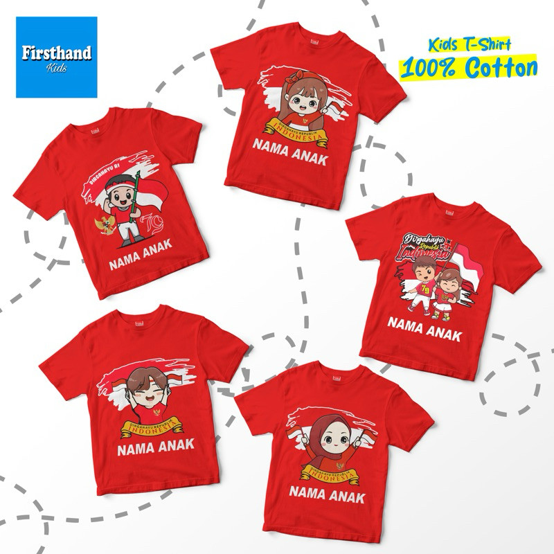 Kaos Nama 17 Agustus Baju Agustusan Anak Anak Kemerdekaan Kaos Pawai Agustus