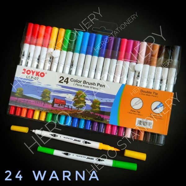 

Terlaris Pen Gel Kuas Color Brush Pen Joyko Set 24 Warna Clp-07 New