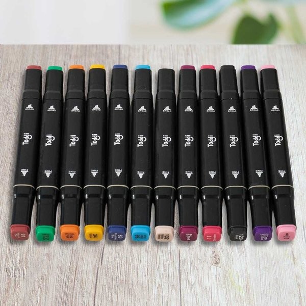 

Terlaris Spidol Warna Dual Side Art Sketch Marker Drawing Set 12 Color - T12 New