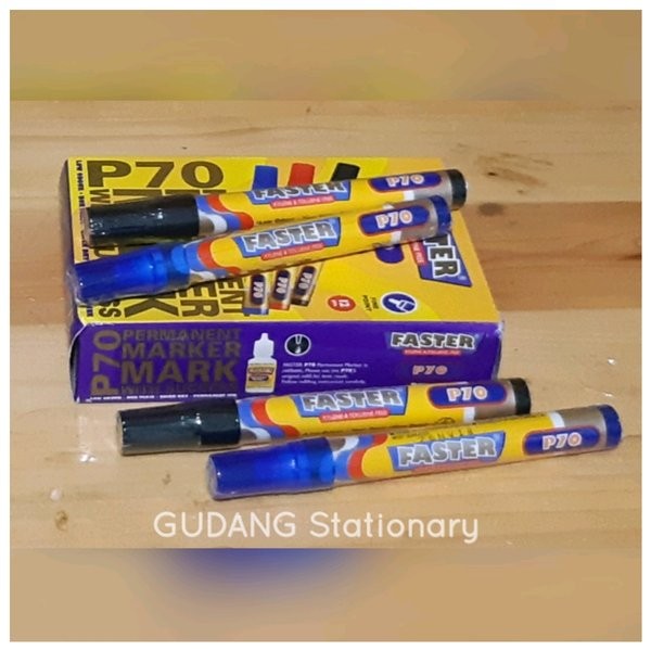 

Terlaris Spidol Permanent Marker Faster P70 ( Isi 12 Piece ) New