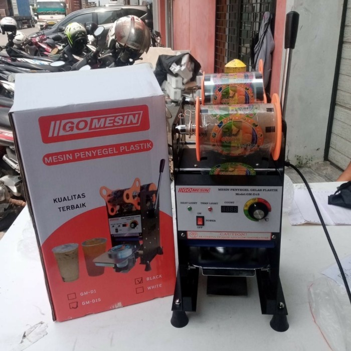 TERBARU mesin cup sealer go mesin with counter black GM-D15 (12oz-22oz)