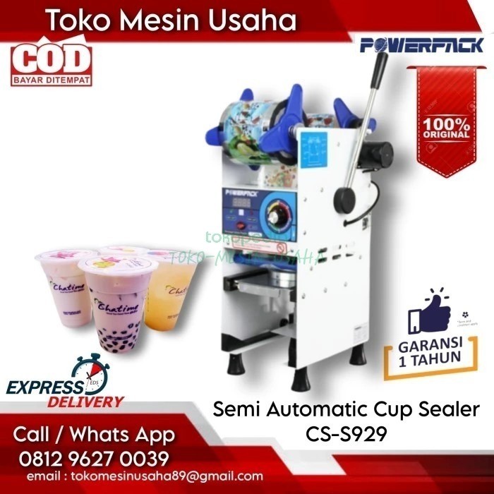 TERBARU Semi otomatis cup sealer CS-929 powerpack & mesin cup sealer semi auto