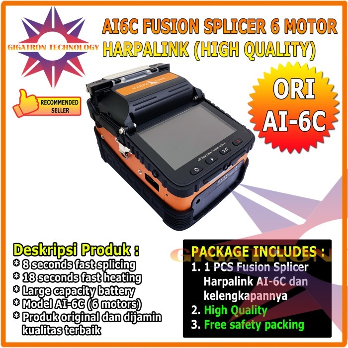 Fusion Splicer AI6C Fiber Optic Fusion Splicer AI-6C Original AI6 New 6 Motor Harpalink / Ai6c