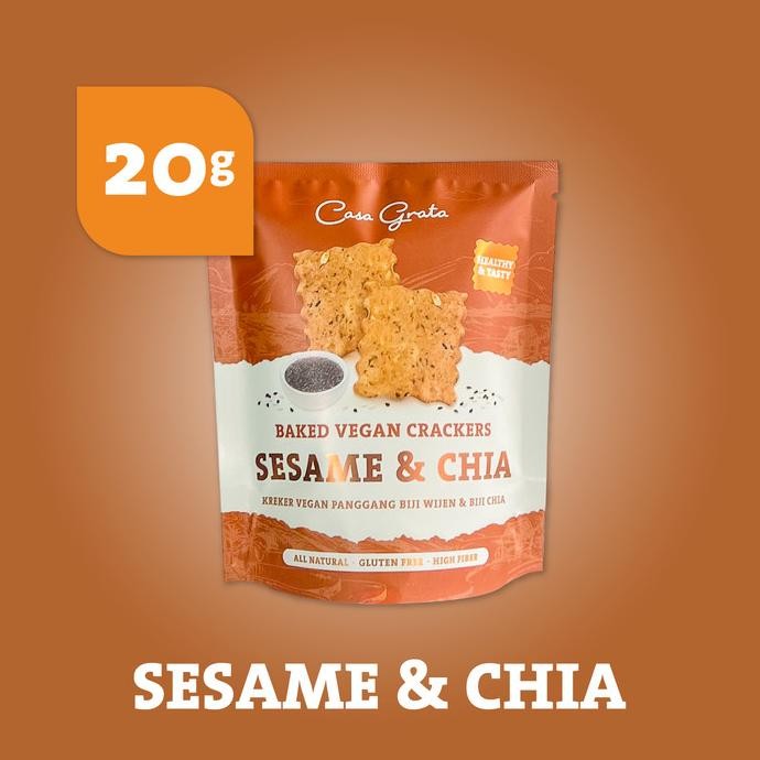 

READY STOCK BALI Casa Grata Mini Sesame and Chia Crackers 20 gram