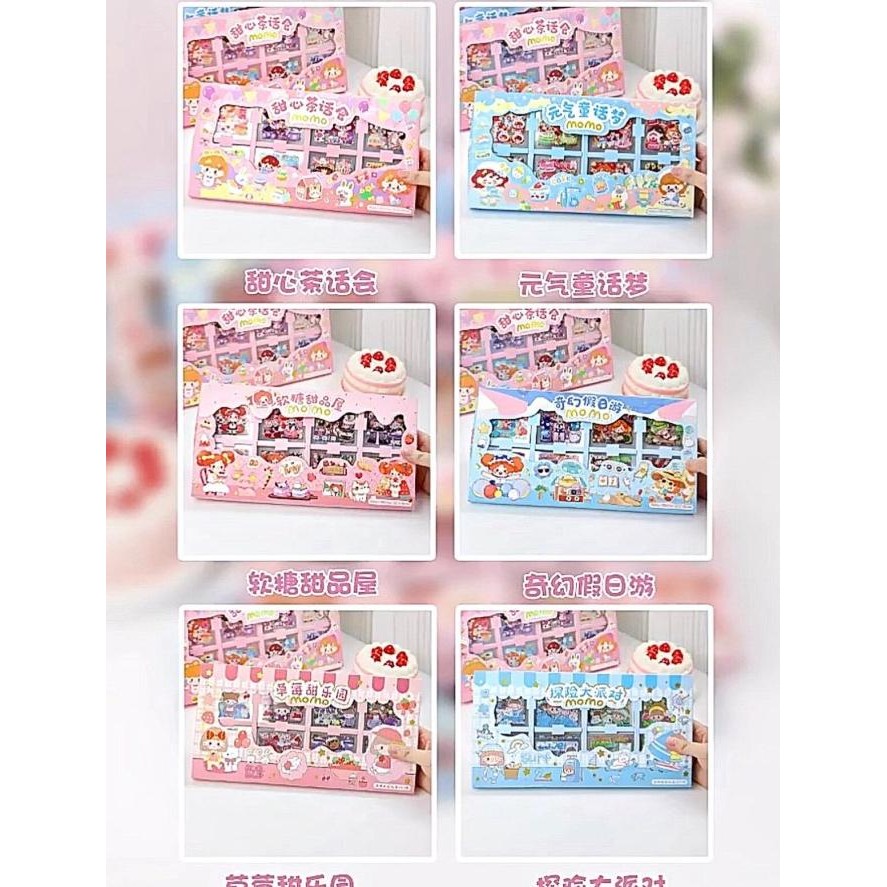 

pui 200 lembar Sticker Momo Box/ Momo New / Ellie Box PVC Jumbo Size Cute