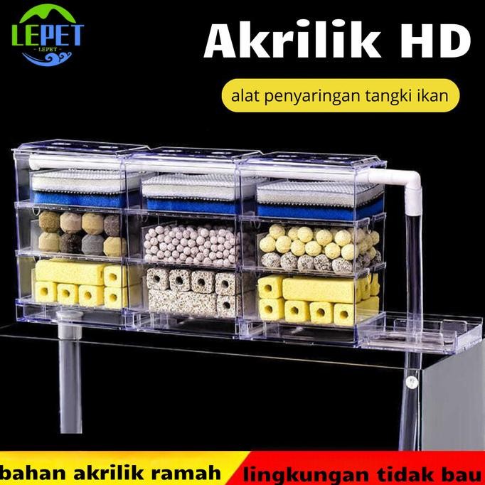LEPET FILTER PUNCAK AKUARIUM AQUASCAPE PJ11/ 3 lapisan penyaringan Ini [terbaik]
