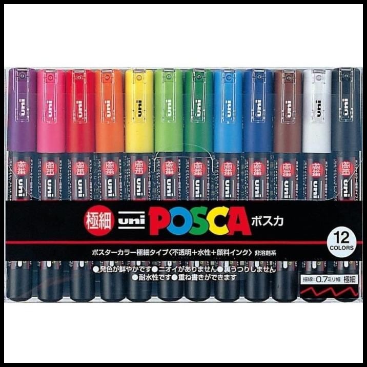 

Uni Posca Pc-1M 12C Paint Marker Set Extra Fine