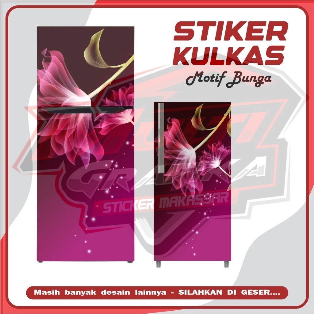 Stiker Kulkas  Pintu dan Stiker Kulkas  Pintu Motif Bunga - Wallpaper Kulkas