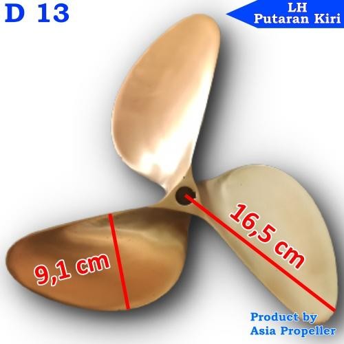 Propeller / Baling-Baling Kapal Kuningan Jenis D 13  Daun 3 | Asia Propeller