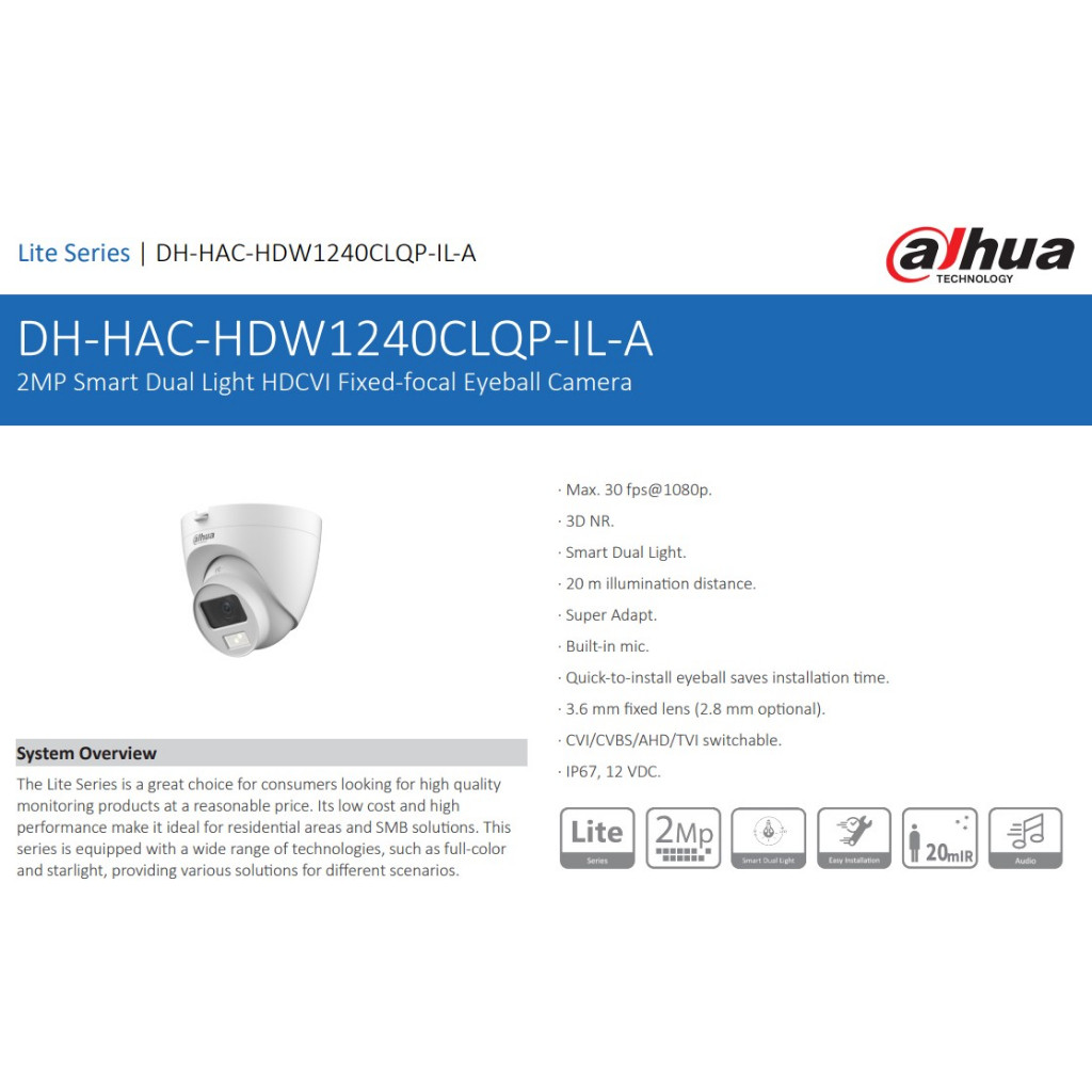 Paket Lengkap 4 cctv Camera Dahua 2MP Audio Full Color Colorvu 24Jam Berwarna Smart Dual Light