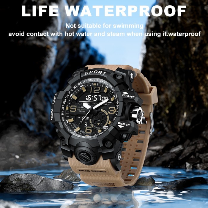 Sunlifex Jam Tangan Pria Original Olahraga Jam Digital Multifungsi Jam