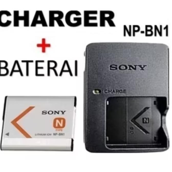 PAKET CHARGER + BATERAI SONY QX1 QX10 QX100 NPBN1 NP-BN1  BATTERY BUNDLE 1201T